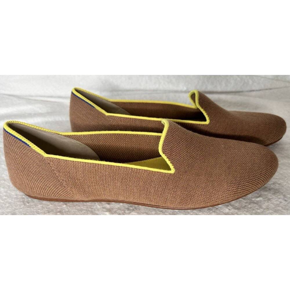 Rothy's Merino Loafers in Clove Size 10.5 Lagenlook whimsy neon trim